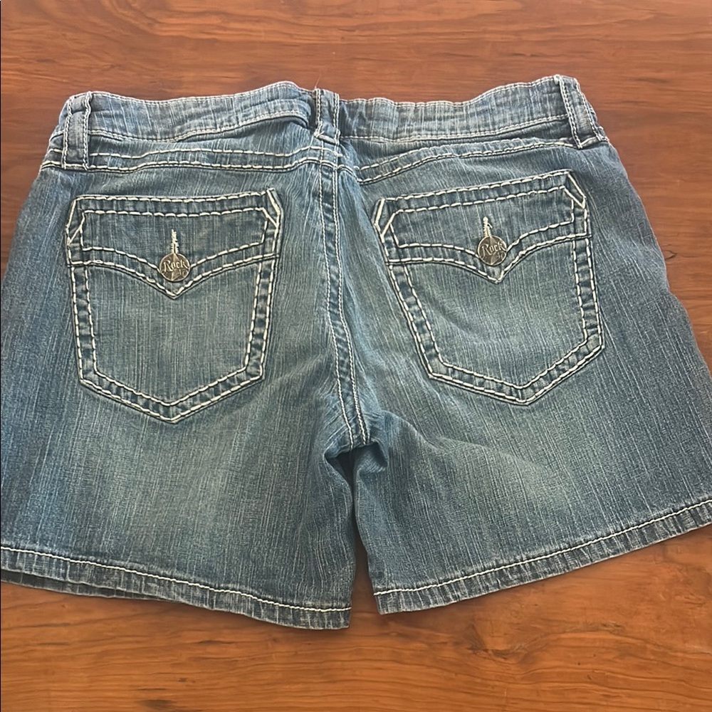 Wrangler Blue Jean Shorts with Distressed Look